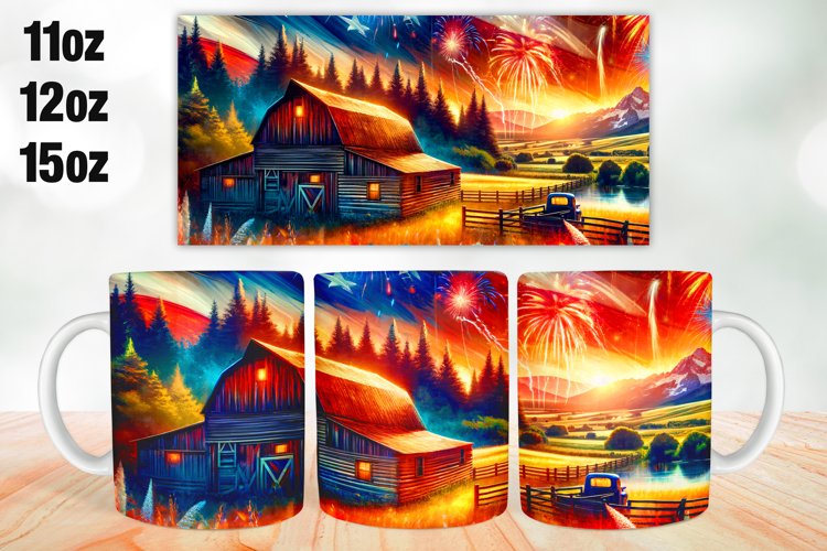 Farmhouse Mug Wrap Sublimation 11oz, 12oz, 15oz