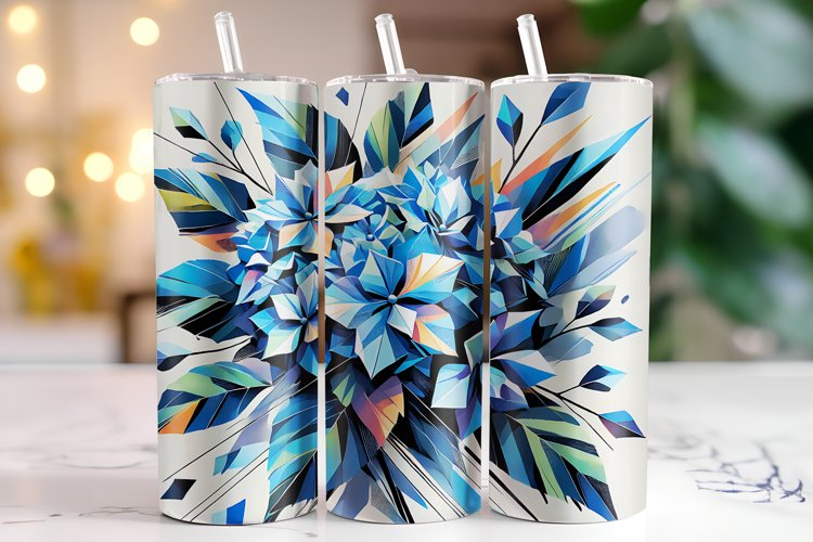 Abstract Flowers Tumbler Wrap | Sublimation | Tumblers example image 1