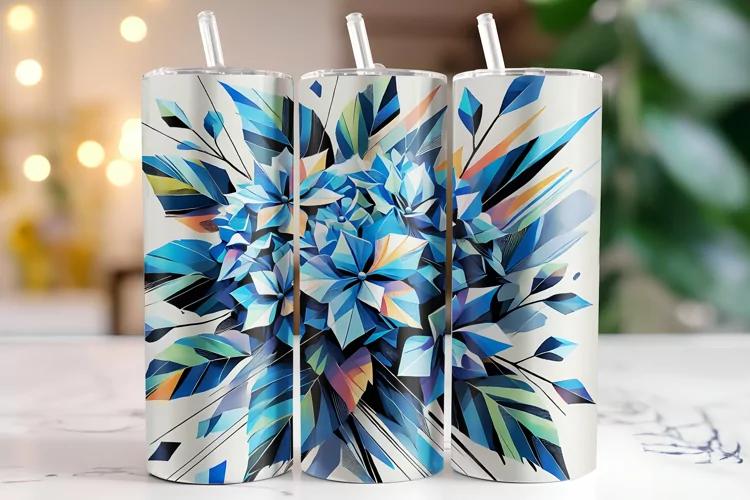 Abstract Flowers Tumbler Wrap | Sublimation | Tumblers