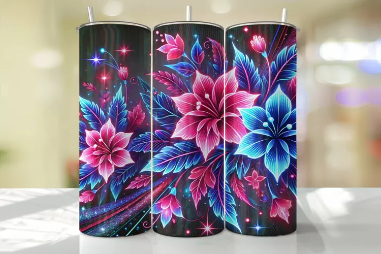 Flowers Tumbler Wrap | Sublimation | Tumblers