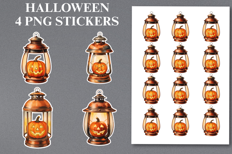 Halloween lantern Stickers Png | Printable