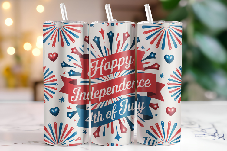 Happy Independence Tumbler Wrap | Sublimation | Tumbler