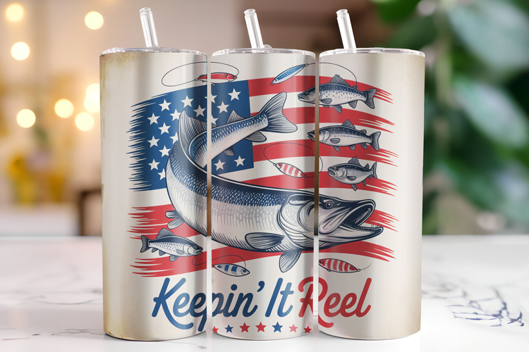keepin' it Reel 4th of July Tumbler Wrap | Sublimation