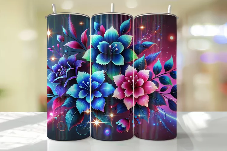 Flowers Tumbler Wrap | Sublimation | Tumblers