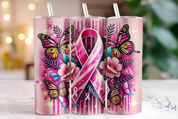 Cancer Awareness Ribbon Tumbler Wrap | Sublimation | Tumbler