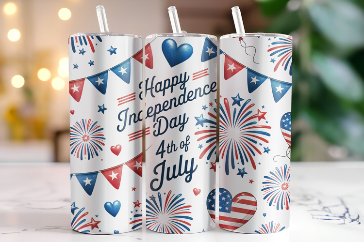 Happy Independence Day Tumbler Wrap | Sublimation | Tumbler