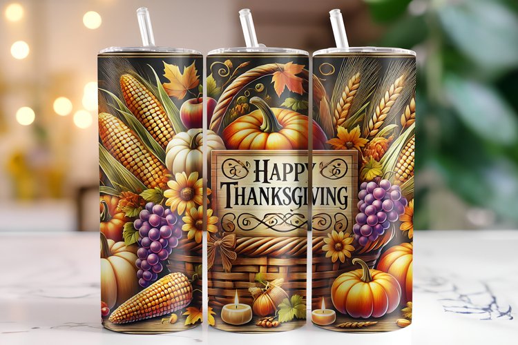 Happy Thanksgiving Tumbler Wrap | Sublimation | Tumblers