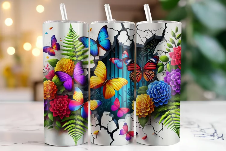 Butterflies Tumbler Wrap | Sublimation | Tumblers