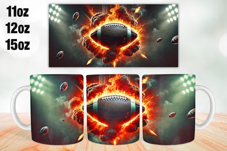 Football Mug Wrap Sublimation 11oz, 12oz, 15oz