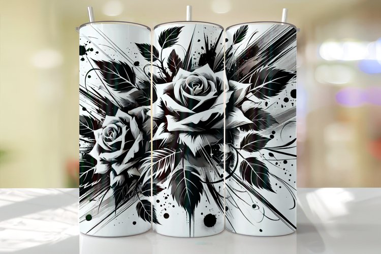 Flowers Tumbler Wrap | Sublimation | Tumblers example image 1