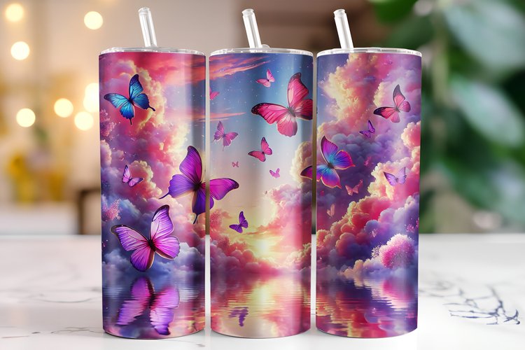 Butterflies Tumbler Wrap | Sublimation | Tumblers