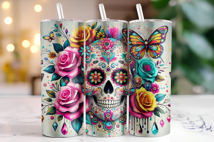 Skull Tumbler Wrap | Sublimation | Tumblers