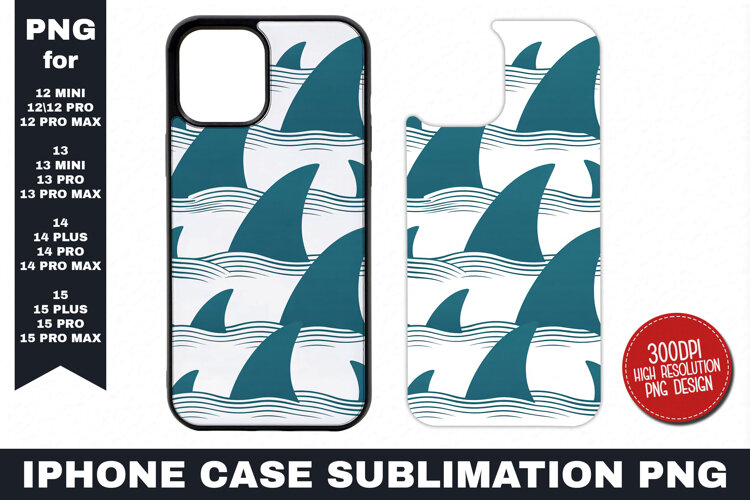 Shark waves iPhone Case Sublimation PNG | Sublimation example image 1