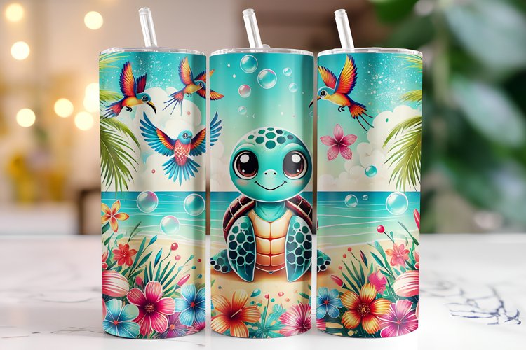 Turtle Tumbler Wrap | Sublimation | Tumblers example image 1