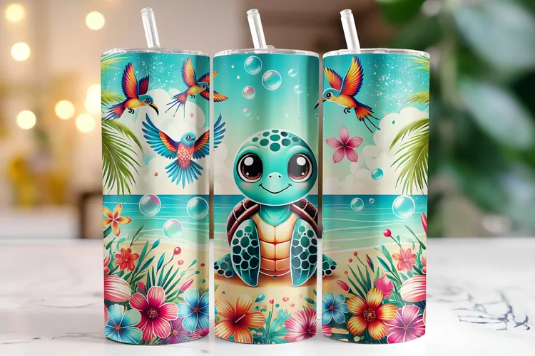 Turtle Tumbler Wrap | Sublimation | Tumblers