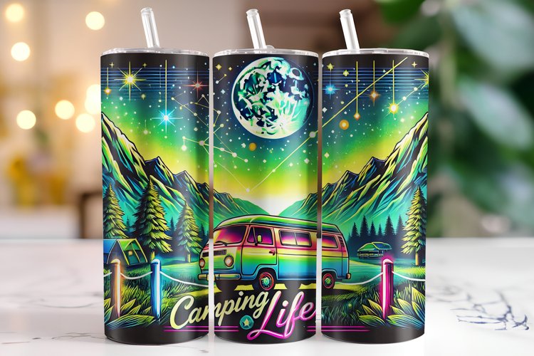 Camping Life Tumbler Wrap | Sublimation | Tumblers