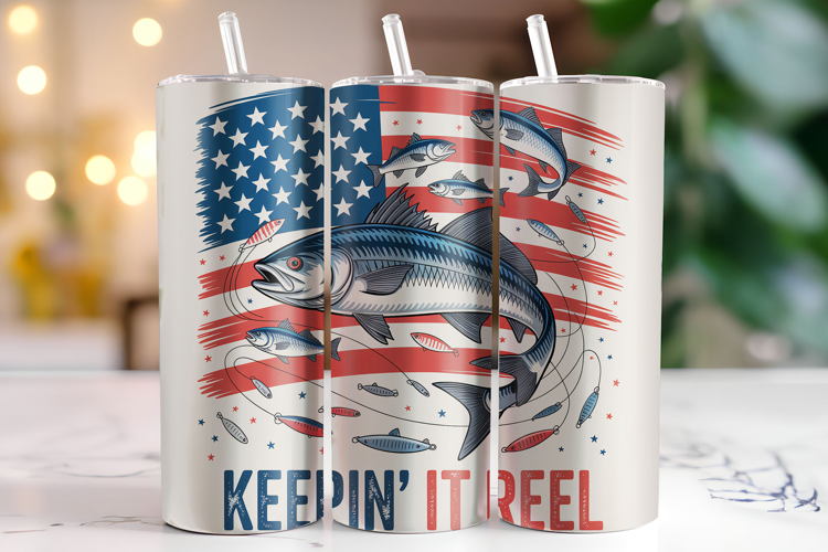 keepin' it Reel 4th of July Tumbler Wrap | Sublimation