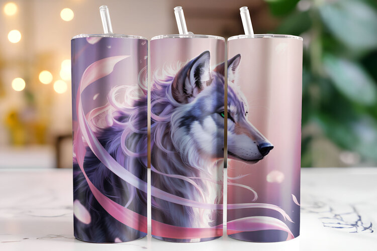 Wolf Tumbler Wrap | Sublimation | Tumblers example image 1