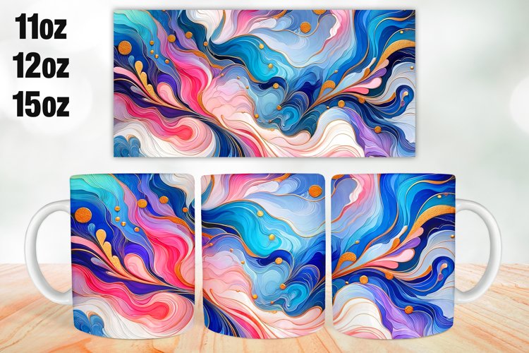 Marble Texture Mug Wrap Sublimation 11oz, 12oz, 15oz