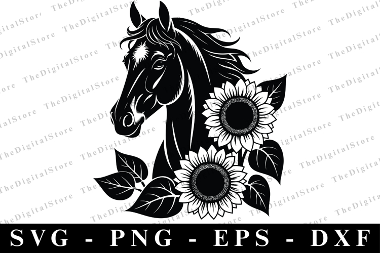 Horse and sunflower SVG | SVG Cut files | Cricut