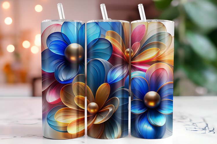Flowers Tumbler Wrap Sublimation, 20oz Tumbler Wrap