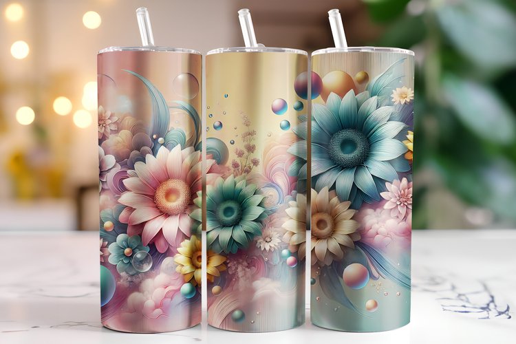 Flowers Tumbler Wrap | Sublimation | Tumblers example image 1