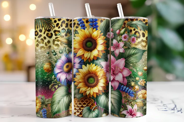Flowers Tumbler Wrap | Sublimation | Tumblers