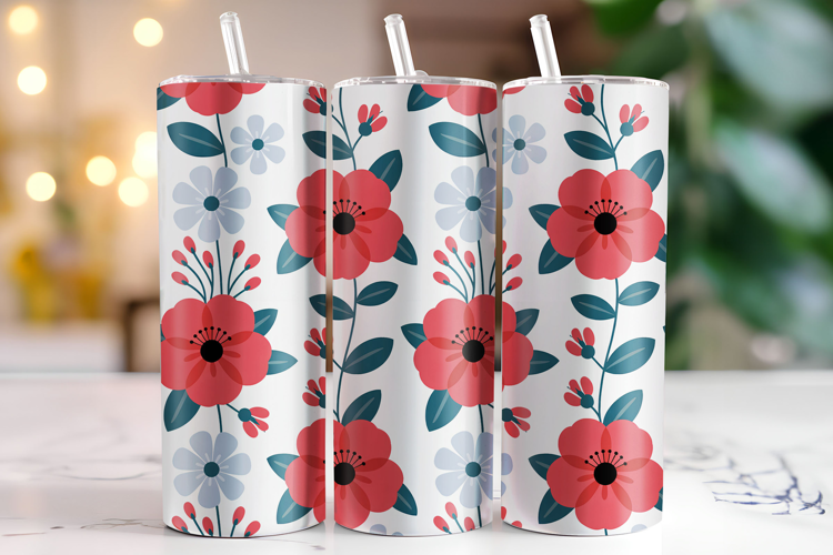 Flowers Tumbler Wrap | Sublimation | Tumbler
