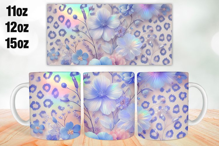 Flowers Mug Wrap Sublimation 11oz, 12oz, 15oz