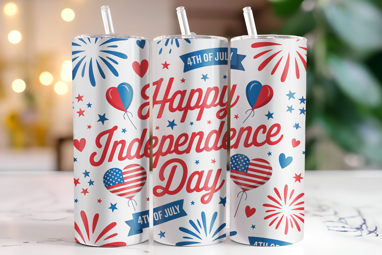 Happy Independence Day Tumbler Wrap | Sublimation | Tumbler