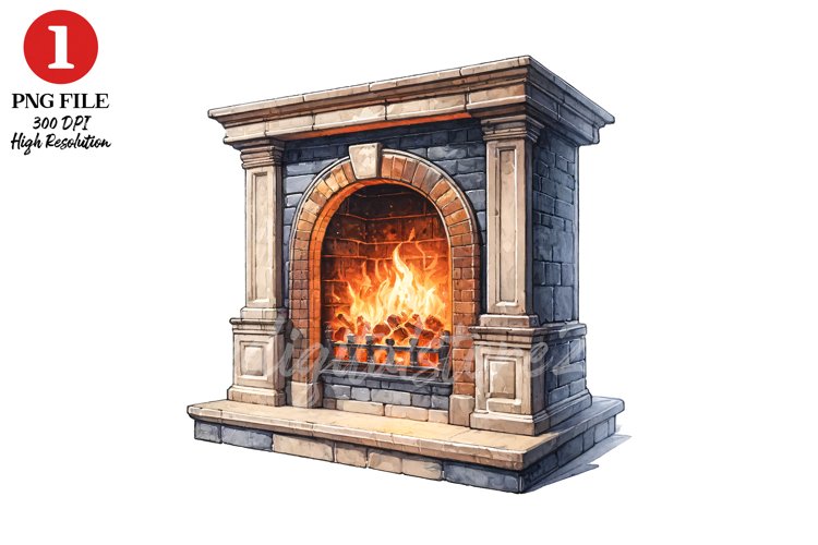 Fireplace Clipart Sublimation Design