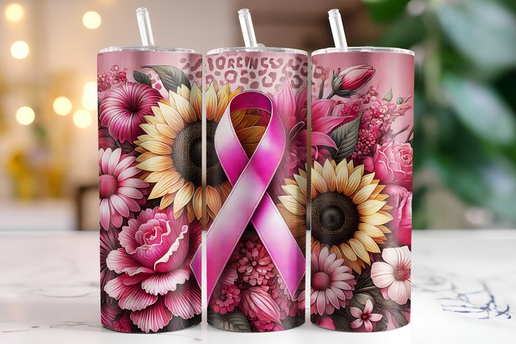 Cancer Awareness Ribbon Tumbler Wrap | Sublimation | Tumbler