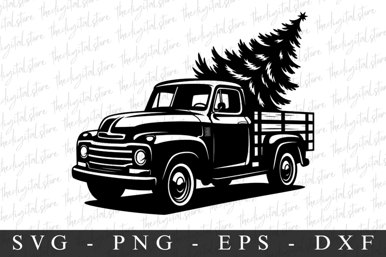 Vintage Truck With Christmas Tree Svg | Christmas svg