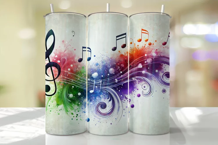 Music Tumbler Wrap | Sublimation | Tumblers