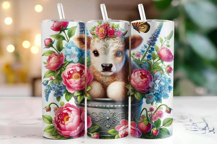 Highland Cow Tumbler Wrap | Sublimation | Tumblers