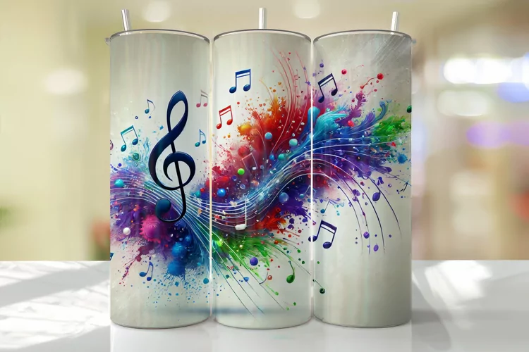 Music Tumbler Wrap | Sublimation | Tumblers
