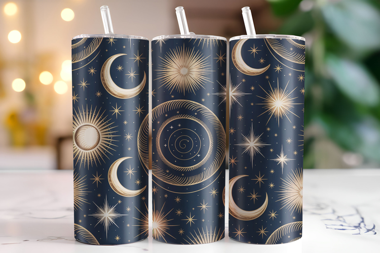 Moon Stars Tumbler Wrap | Sublimation | Tumblers
