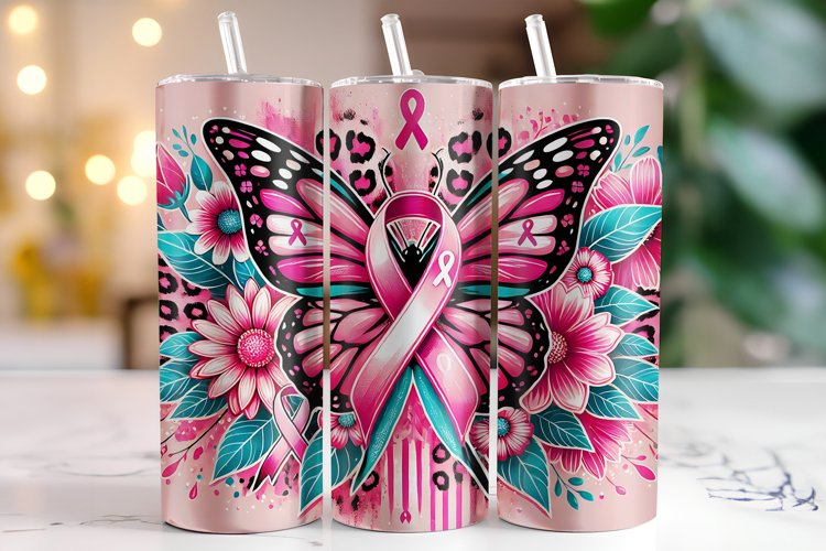 Cancer Awareness Ribbon Tumbler Wrap | Sublimation | Tumbler