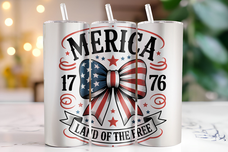 Merica 1776 4th of July Tumbler Wrap | Sublimation | Tumbler