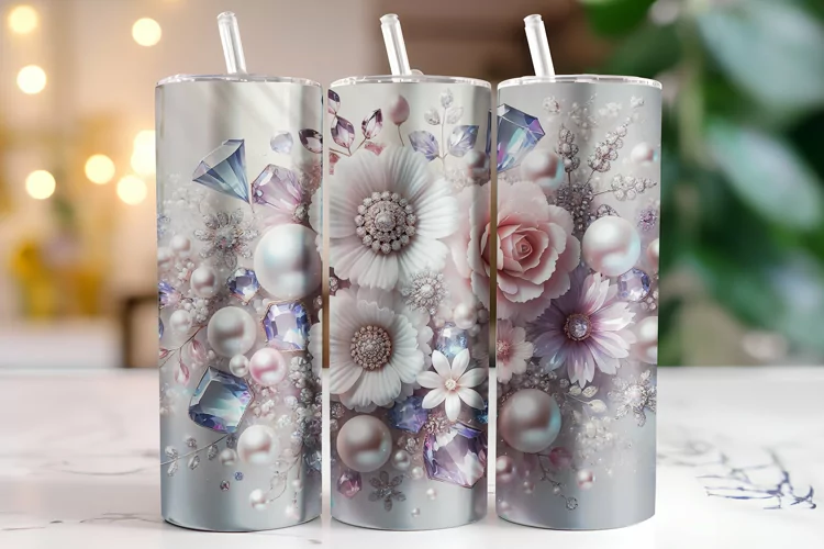 Flowers Tumbler Wrap | Sublimation | Tumblers