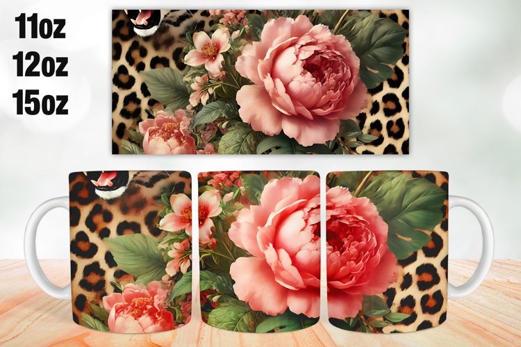 Flowers Mug Wrap Sublimation 11oz, 12oz, 15oz