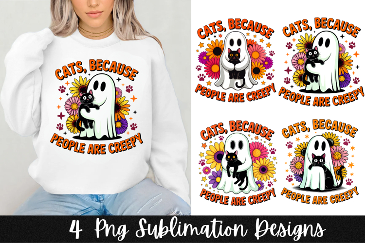 4 Retro Halloween Clipart PNG Sublimation