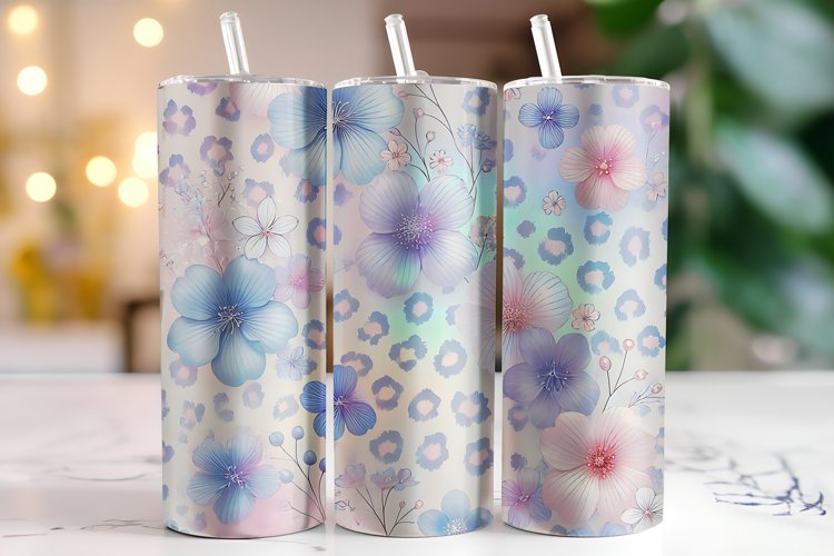 Flowers Tumbler Wrap | Sublimation | Tumblers example image 1