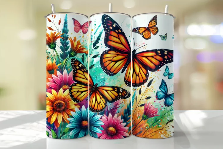 Butterflies Tumbler Wrap | Sublimation | Tumblers