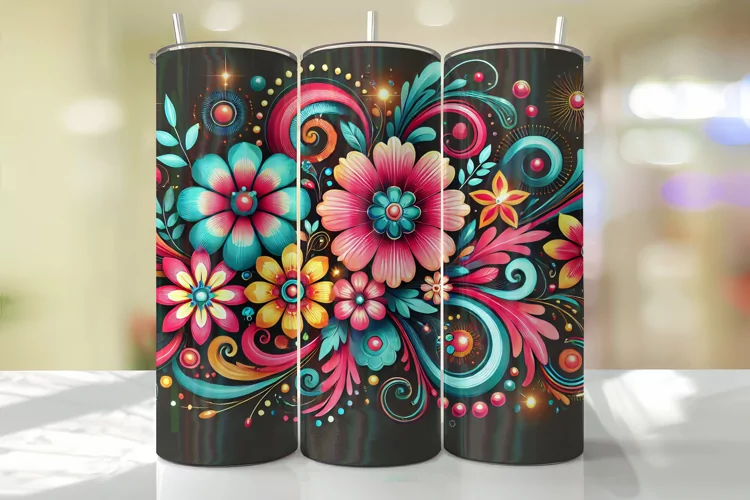 Flowers Tumbler Wrap | Sublimation | Tumblers