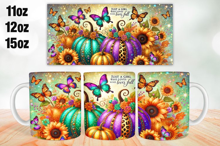 Pumpkin Season Mug Wrap Sublimation 11oz, 12oz, 15oz