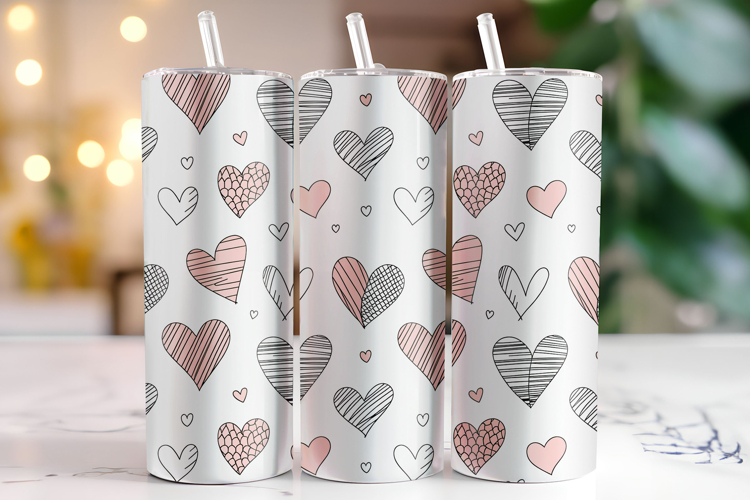 Hearts Tumbler Wrap | Sublimation | Tumbler