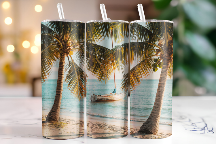 Beach Tumbler Wrap | Sublimation | Tumblers