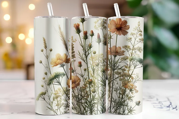 Flowers Tumbler Wrap | Sublimation | Tumblers