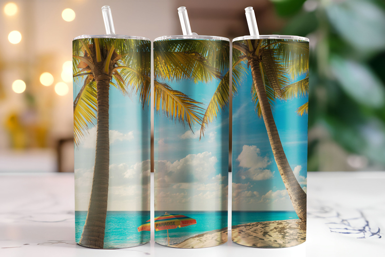 Beach Tumbler Wrap | Sublimation | Tumblers
